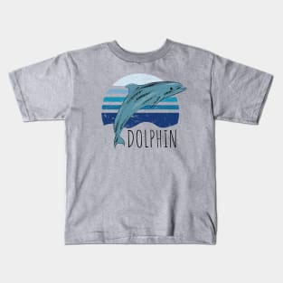 Dolphin on sea background Kids T-Shirt